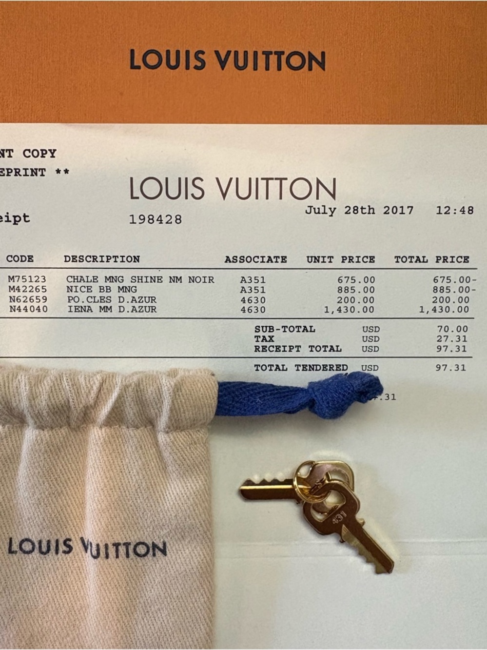 Louis Vuitton Iena MM Damier Azur Tote - Picture 15 of 15